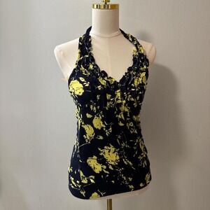 Y2K Charlotte Russe Floral‎ Halter Top Blue Size Women's Small